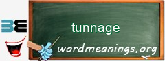 WordMeaning blackboard for tunnage